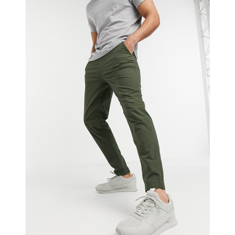  Uomo Selected Homme - Pantaloni in cotone organico verde scuro in coordinato