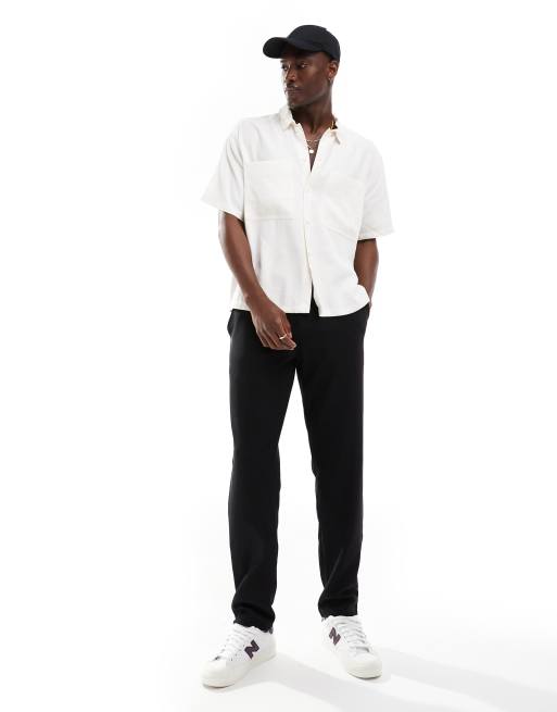 Selected Homme - Pantaloni neri plissé in coordinato 
