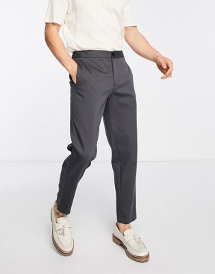 Selected Homme slim fit tapered smart pants in dark grey  - ASOS Price Checker