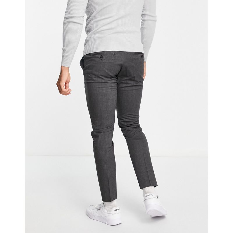 Uomo R1fJF Selected Homme - Pantaloni slim eleganti grigio scuro a quadri