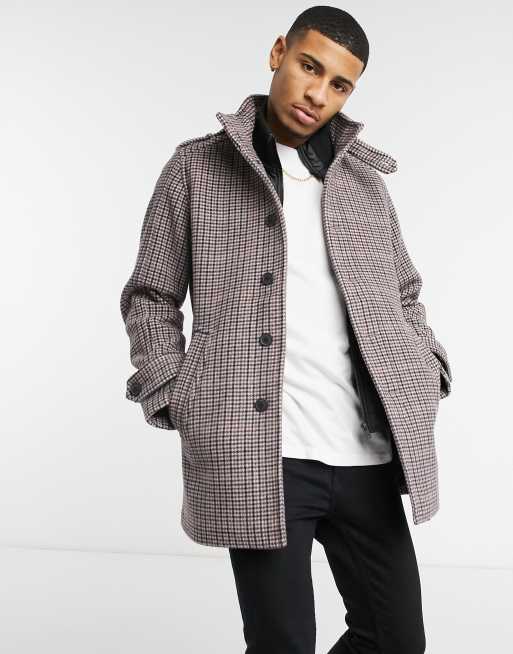 Selected Homme - Pardessus col cheminée - Gris | ASOS