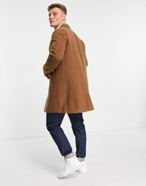 Selected Homme Pardessus en laine Camel