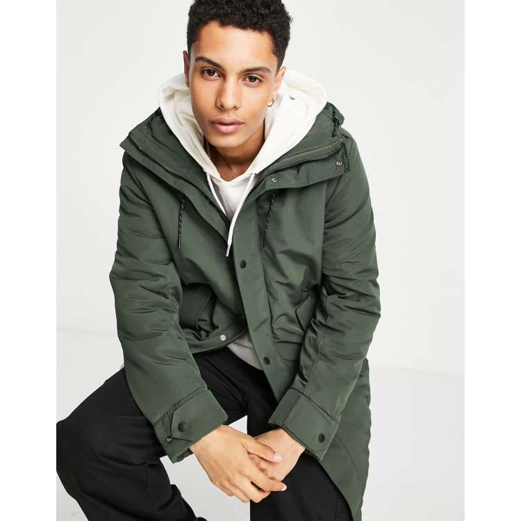 Selected Homme Parka kaki con coda di rondine ASOS