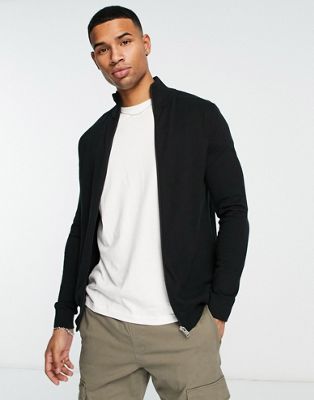 Selected Homme pima cotton smart cardigan in black