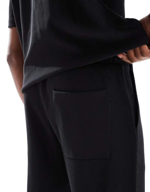 Selected Homme plisse pants in black - part of a set 