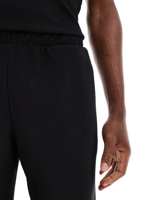 Selected Homme plisse pants in black - part of a set 