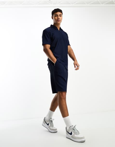Selected Homme – Plissierte Shorts in Marineblau, Kombiteil - view 1