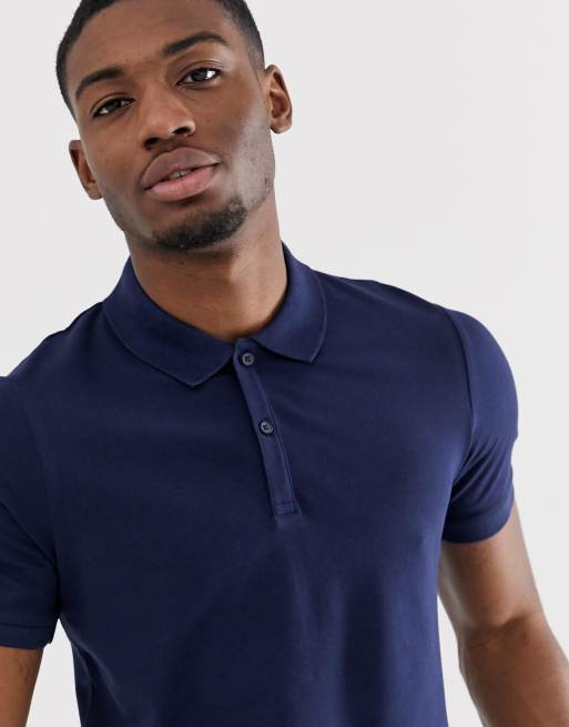 Polo bleu best sale marine homme