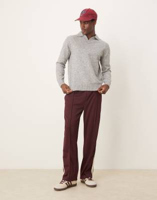 Selected Homme Polo Collar Sweater In Gray