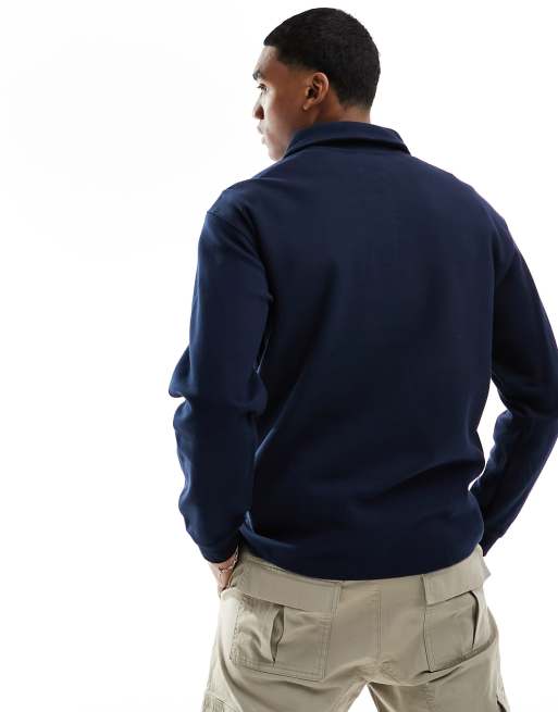 Selected Homme - Polo in felpa a maniche lunghe color blu navy , 4 di 4