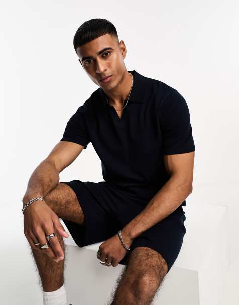 Selected Homme - Polo in maglia blu navy in coordinato - view 1