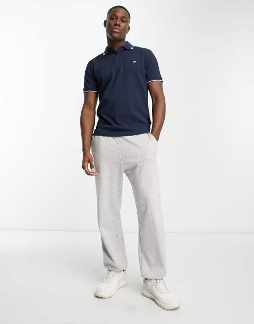 Selected Homme - Polo in marineblauw met gekleurde randjes , 3 van 4