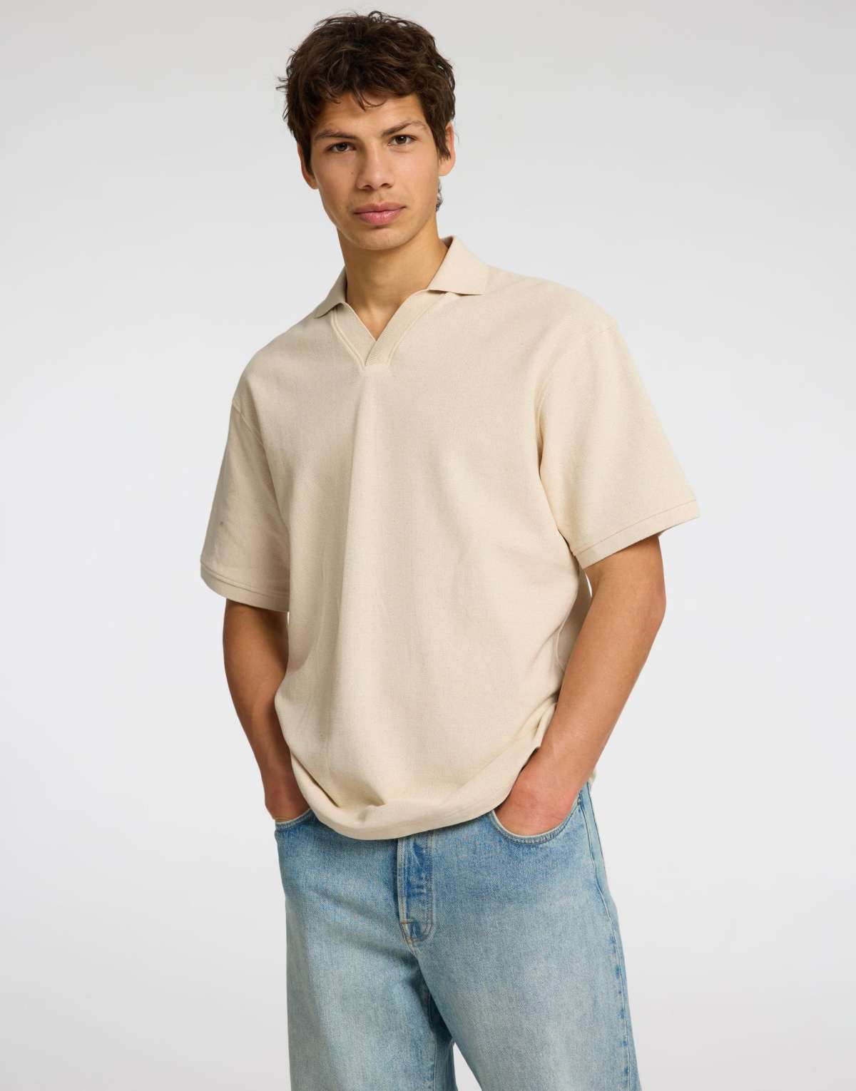 Selected Homme Polo shirt in raw cotton