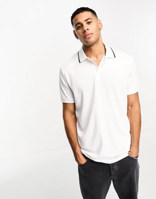 Selected Homme polo shirt in white - ASOS Price Checker