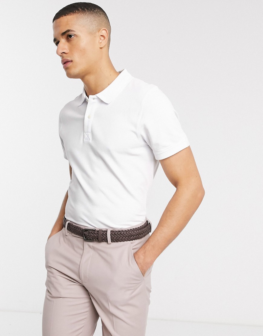 Selected Homme - Poloshirt met stretch van organisch katoen in wit