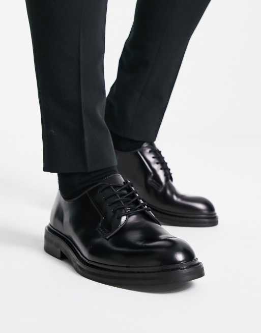 Selected Homme premium leather derby shoes in black