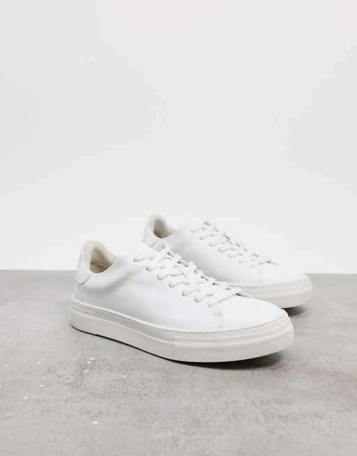 white sneakers with tan soles