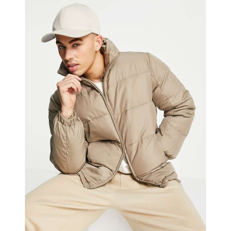 Selected Homme puffer jacket in beige