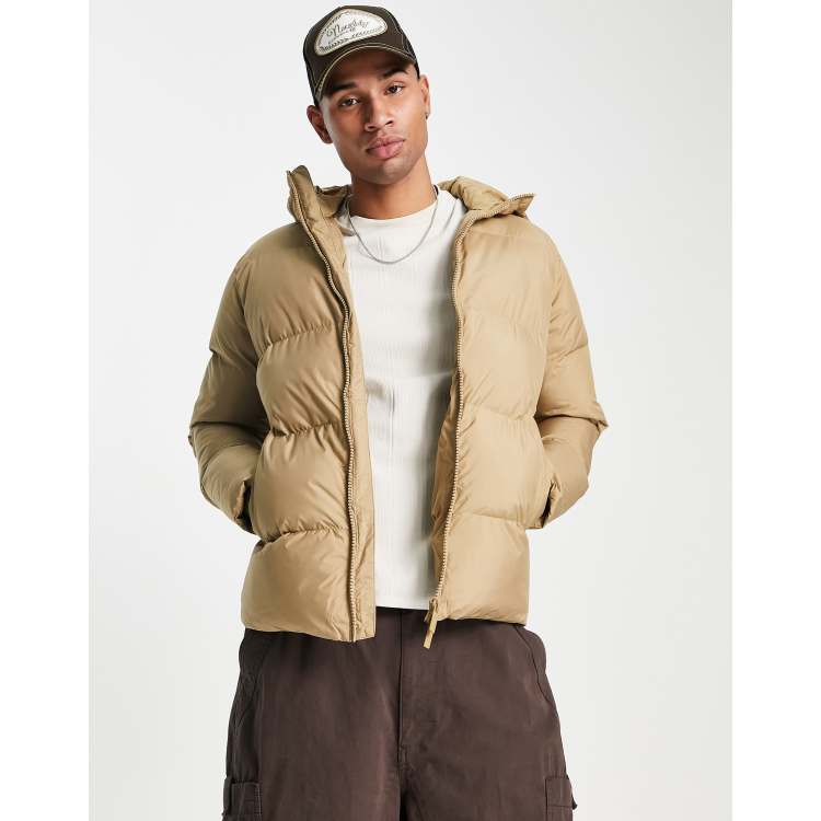 Beige discount hooded puffer