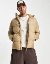 Sixth June seamless puffer jacket in beige | ASOS