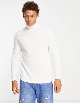 Col Roulé Pull Homme Blanc