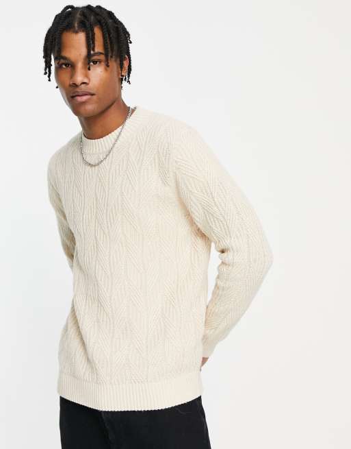 pull homme uni tressé