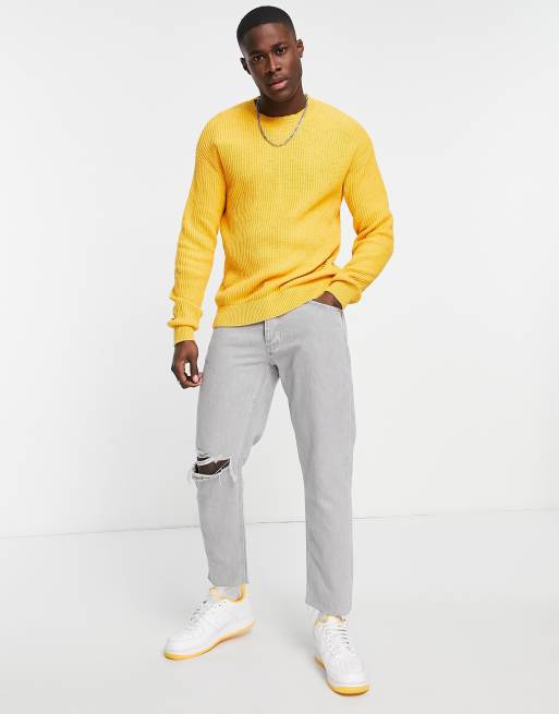 Pull discount oversize jaune