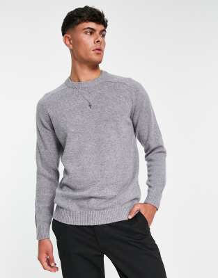 Selected Homme - Pull ras de cou en laine - Gris
