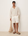 [Selected Homme] Selected Homme pure linen shorts in white 54 Egret