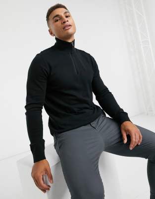 black quarter zip jumper