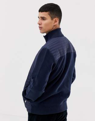 Selected Homme+ Quilted Jacket With Knitted Sleeves