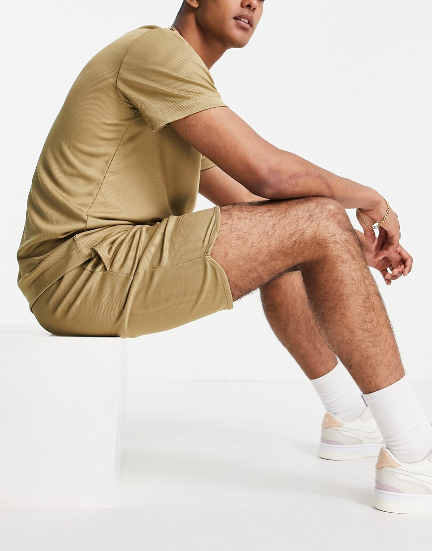 Selected Homme recycled poly shorts in beige - part of a set-Neutral