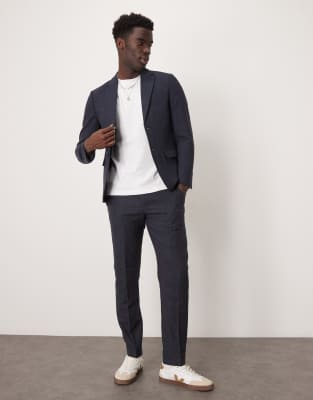 Selected Homme Reed wool mix suit in navy - view 1