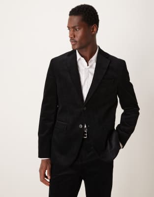 Selected Homme regular fit blazer in black cord