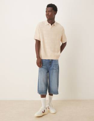 Selected Homme Regular Fit Short Sleeved Knit Polo In Neutral