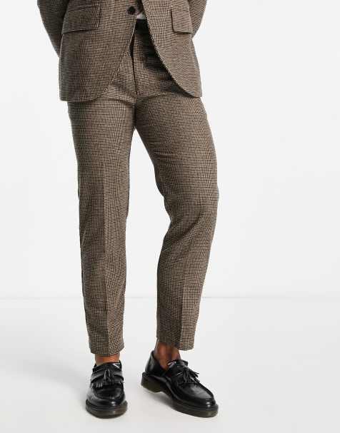 Selected Homme regular fit suit pants in brown houndstooth - view 1