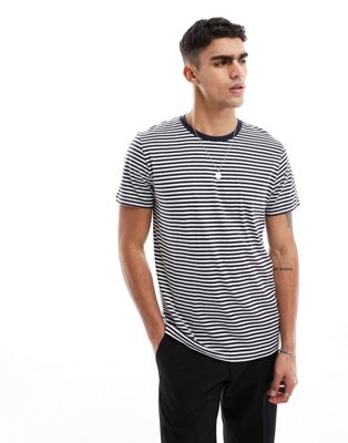 Selected Homme regular navy stripe crew neck t-shirt - ASOS Price Checker