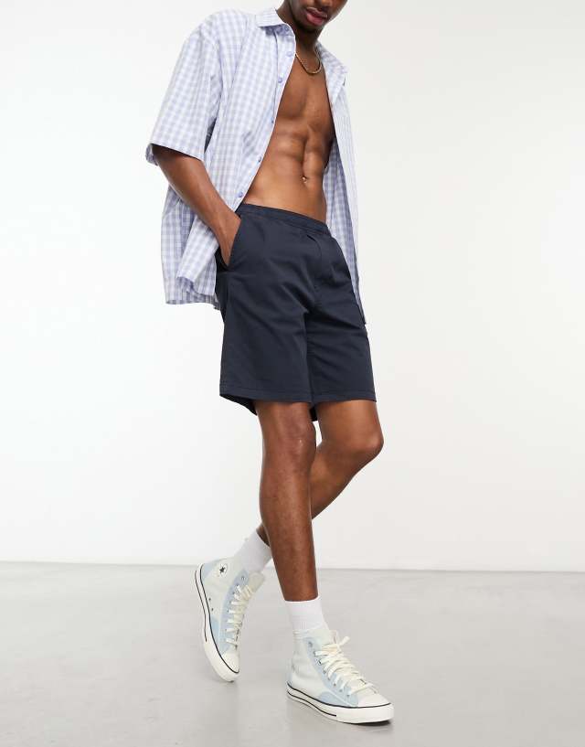 Selected Homme - relaxed fit short in washed navy