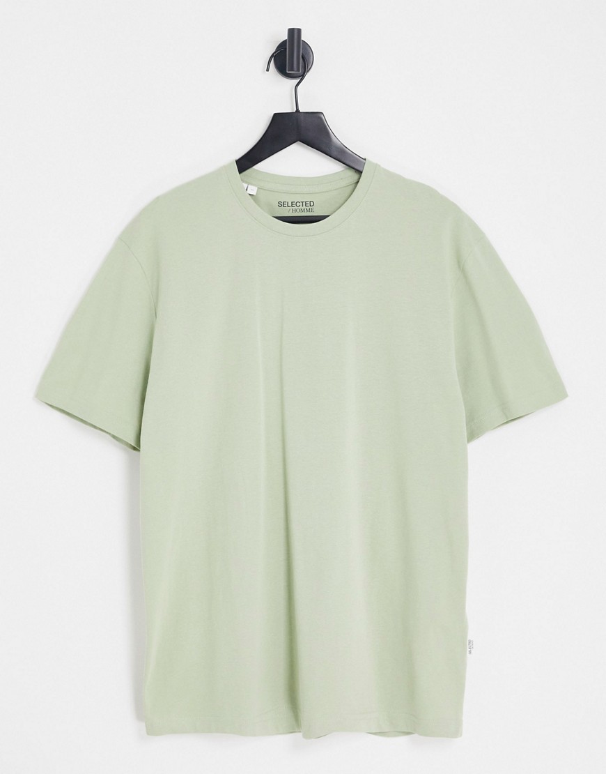 Selected Homme relaxed fit t-shirt in sage-Green