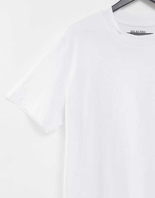  Selected Homme relaxed t-shirt in heavy cotton white 