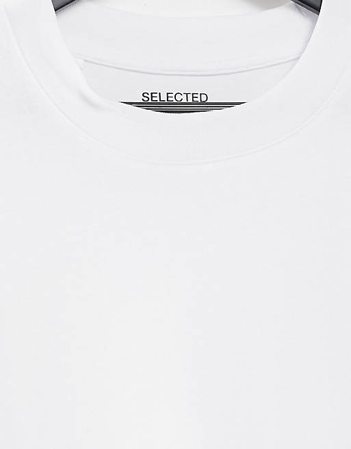  Selected Homme relaxed t-shirt in heavy cotton white 