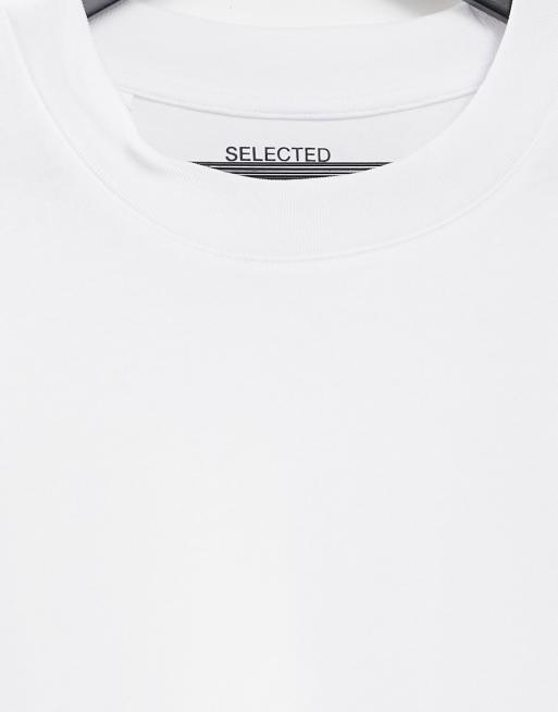 Selected Homme relaxed t-shirt in heavy cotton white, 4 of 4