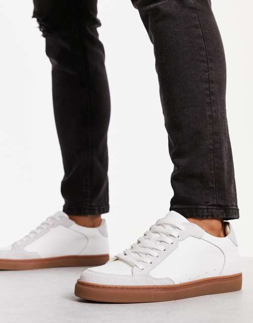 Selected Homme retro sneakers with gum sole in white