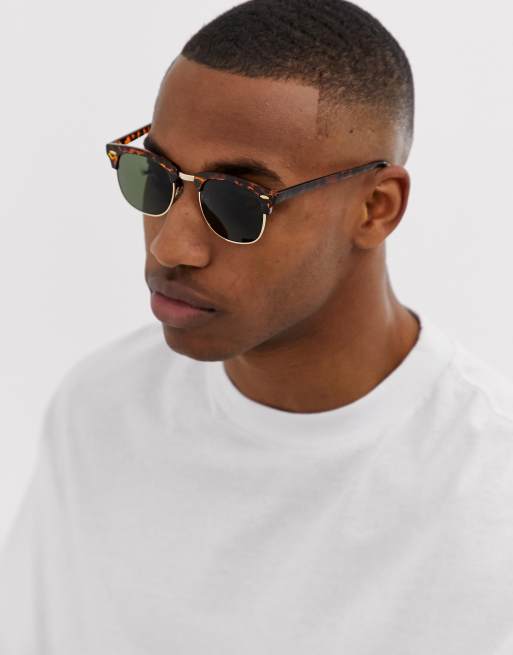 Selected Homme – Retro-Sonnenbrille in Schildpatt-Optik - BROWN, 3 von 4