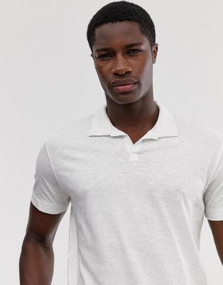 Selected Homme revere collar polo shirt in white organic cotton | ASOS