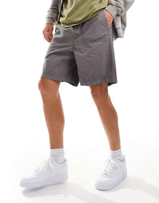Selected Homme – Ripstop-Shorts in Hellgrau mit lockerem Schnitt