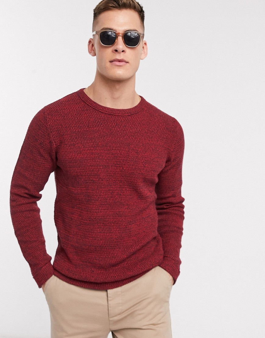 Selected Homme Rocky crew neck jumper-Red