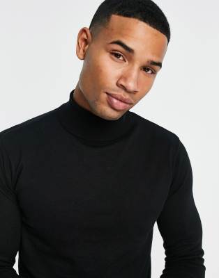 Selected Homme roll neck jumper in black | ASOS