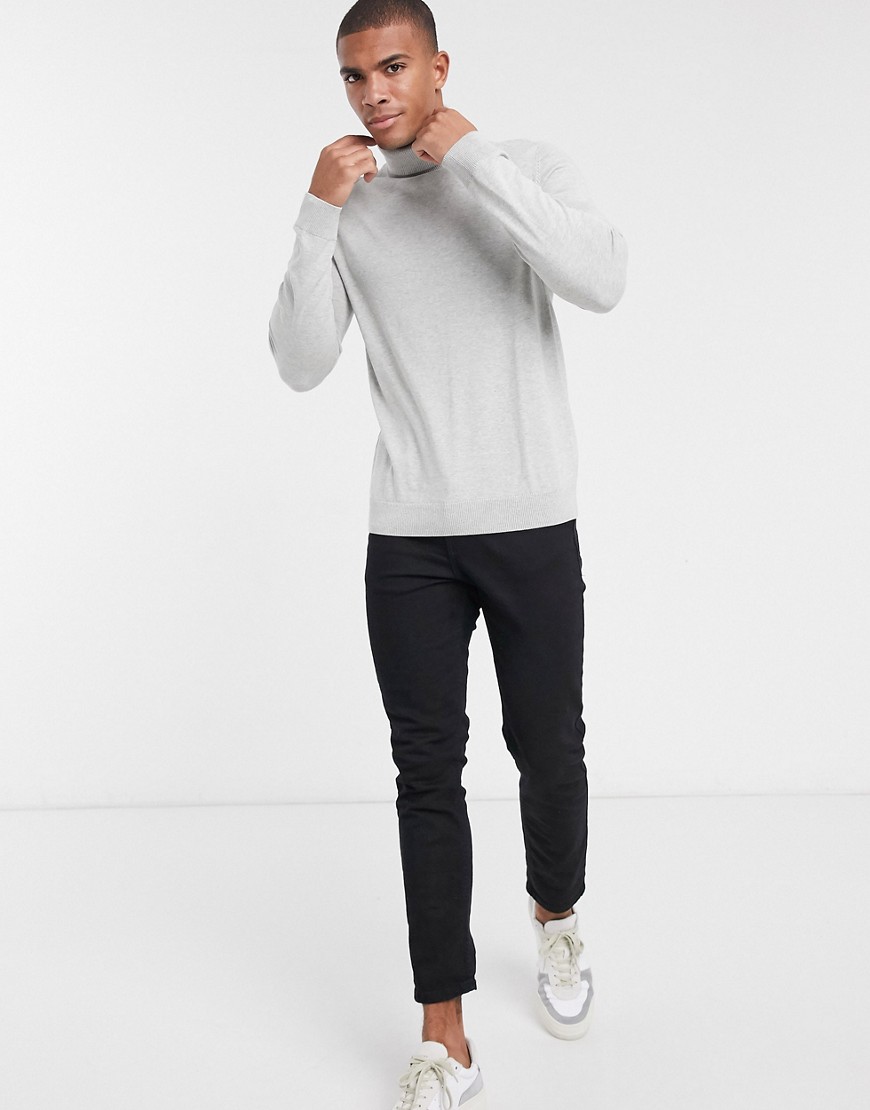 Selected Homme roll neck sweater in gray
