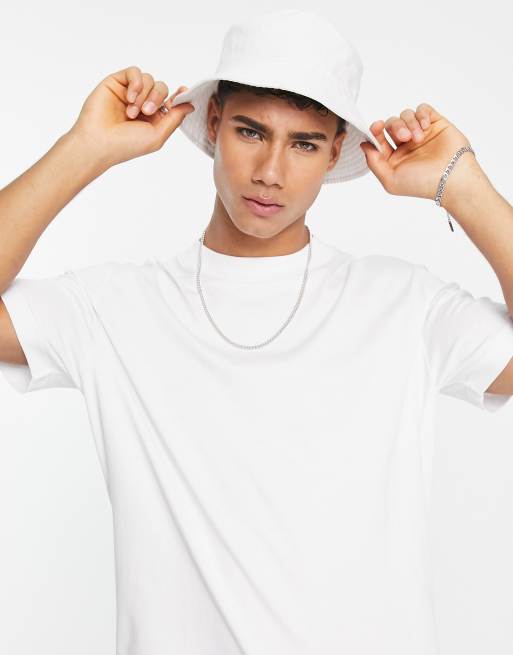 Selected Homme - Ruimvallend T-shirt van zwaar katoen in wit, 3 van 4